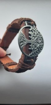 Bratara din piele cu aplicatie copac