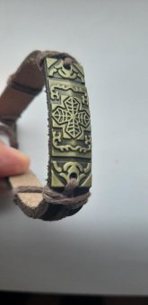 Bratara din piele cu aplicatie motiv cruce