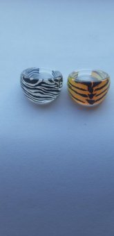 Set 2 inele nuante alb-negru-galben