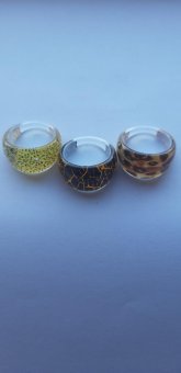 Set 3 inele nuante galben-negru-maro