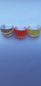 Set 3 inele nuante galben-rosu-maro